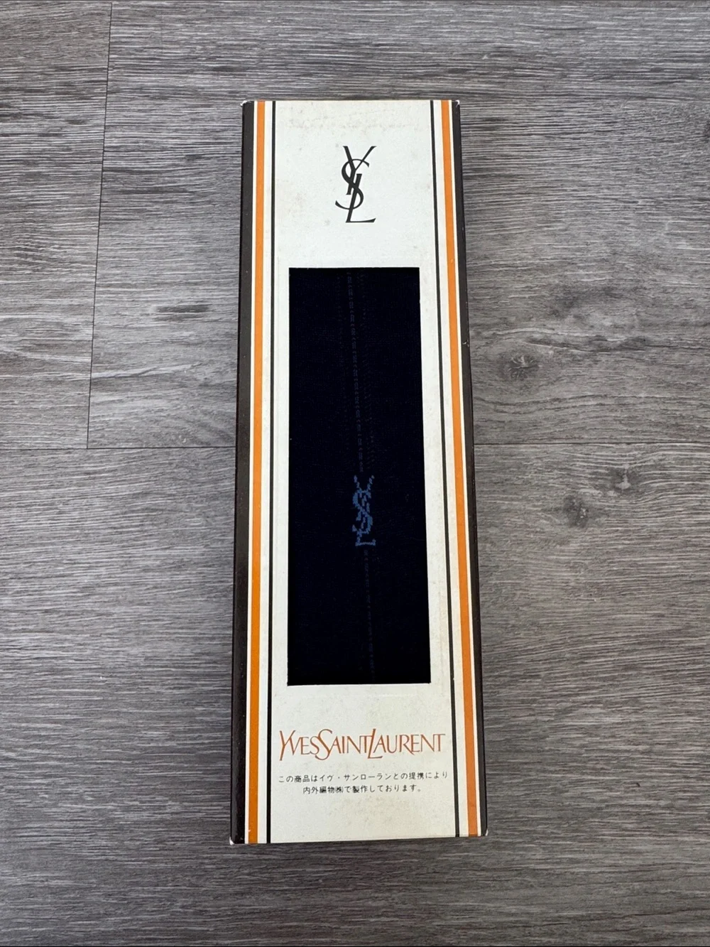 Vintage Yves Saint Laurent Navy 100% Cotton Men’s Socks in Original Sealed Box